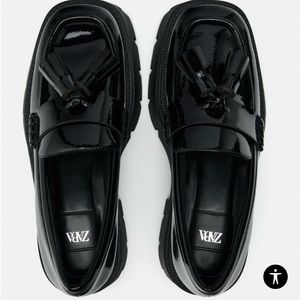 ZARA Lug Sole tassel loafers